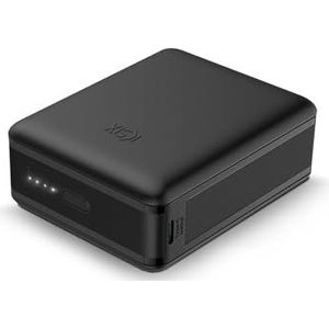 Powerbank Ksix Nano 20 000 mAh, format de poche, Power Delivery, 22,5 W, câble USB-C vers USB-C, charge simultanée, noir