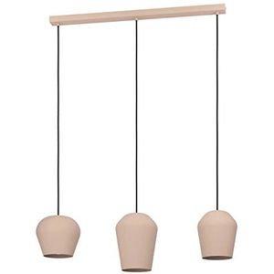 EGLO Cambaito Hanglamp, kroonluchter met 3 lampen, voor woonkamer en eetkamer, hanglamp, metaal, zandkleurig, fitting E27