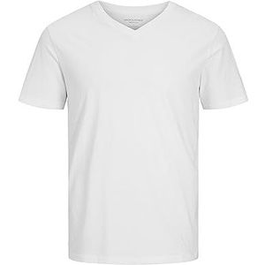 Jack & Jones Jjeorganic Basic T-shirt met V-hals Noos T-shirt voor heren, Wit.