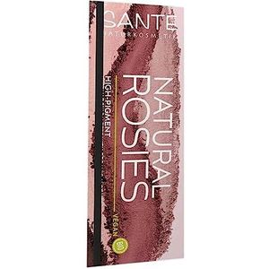 SANTE Naturkosmetik Palette 02 Rosy Shades, veganistische oogschaduw met biologische aloë vera en natuurlijke kleurpigmenten, glanzend en mat, voor natuurlijke en expressieve ogen, 6 x 1 g