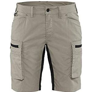 Blakläder Stretch Serviceshorts voor dames, Steen/zwart