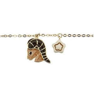 THUN - Damesarmband met sterrenbeeld Steenbok – horoscoop – damessieraad – messing verguld en keramiek