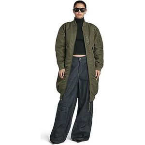 G-STAR RAW Long Bomber Wmn Damesjassen, Groen (Dark Olijf D23543-c143-c744)