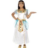 Smiffys Cleopatra Deluxe kostuum voor meisjes, met jurk en hoofdstuk, L, wit
