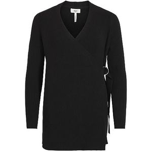 Object Dames gebreide jas wikkellook, zwart, XL, zwart.