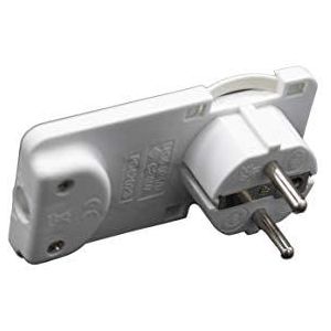 Fiche coudée pour déménagement 4,8 mm t/t 16 A, idéale pour les connexions d'appareils ménagers et d'équipements électriques.
