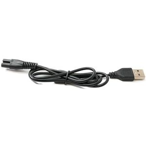 System-S USB 2.0-kabel 80 cm oplaadkabel voor Philips scheerapparaat 5 V naar 4,3 V adapter zwart