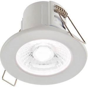 SHIELDECO Led-inbouwplafondlamp, vuurvast, 4 W, matwit, dimbaar, energiebesparend, koud wit, IP65, voor badkamer, douche, keuken, woonkamer