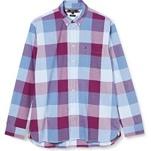 Tommy Hilfiger flex houndstooth check shirt heren, Primary Red / Multi