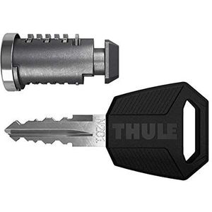 Thule 450200 veiligheidsslot met één sleutel, zilver/zwart, 2 cilinders slot