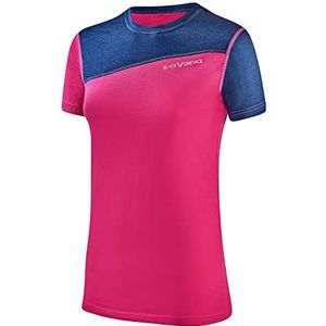 Black Crevice Merinowol T-shirt voor dames - Merinowol T-shirt voor dames - T-shirt voor dames van 70% merinowol en 30% polyester - temperatuurregulering - T-shirt, Roze/Blauw