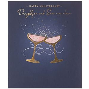 UK Greetings Trouwdagkaart – huwelijksdagkaart voor dochter en schoonzoon – kleurrijke kaart