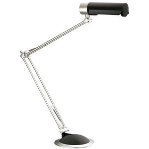 ALCO Kentucky E27 bureaulamp, 20 W, zwart/zilver