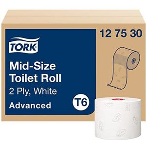 Tork Toiletpapier, middelgroot, wit, T6, Advanced, 2-laags, 27 rollen, 127530