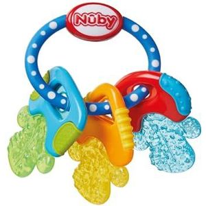 Nuby Baby Speelgoed Koelbijtsleutels met 3 sleutels, voor 3 keer langer actieve koude, voor baby's vanaf 3 maanden, blauw