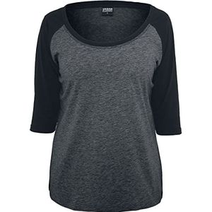 Urban Classics T-shirt (2 stuks) voor dames, houtskool/zwart