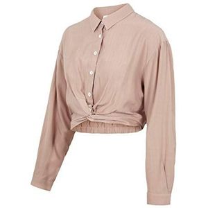 Mamalicious Mlxenia L/S Woven Short Top Damesblouse, Zacht roze