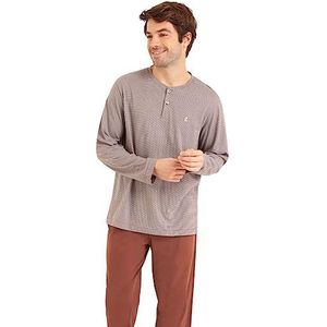 Eminence Pijama Set voor heren, gestreept, bruin, M, Bruine strepen