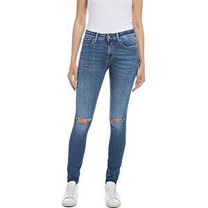 Replay New Luz Rose Label Jeans voor dames, 009 Medium Blauw