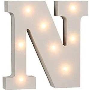 Out of the Blue 57/6087 - houten letter ""N"" verlicht met 8 LED-lampen, werkt op batterijen, ca. 16 cm, wit, 16 x 3 x 16 cm