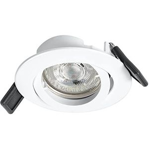 LEDVANCE LED SPOT TWIST LOCK GU10 Ø 8,85 cm, inbouwspot voor binnen, 4,3 W, kleurtemperatuur 2700 K, 350 lumen, plat design, twistlock inbegrepen, GU10 basis, wit