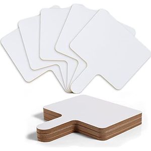 10 stuks houten droog uitwisbare reactiepeddels - 24,6 x 20 cm - Dubbelzijdig whiteboard - Voor klaslokaal onderwijs, kantoor, familiebijeenkomsten