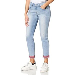 Pierre Cardin Favourite Skinny jeans met franjes voor dames, blauw (Blue 384), 34 W/32 L, blauw (Blue 384)