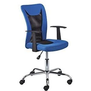Inter Link - Zwenkbare kinderstoel - Bureaustoel met draaistoel - Ergonomische bureaustoel - In hoogte verstelbaar - Ademend - Blauw en zwart - Donny