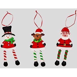 SHATCHI 3 stuks wanddecoraties om op te hangen voor kerstboom, kerstman, sneeuwpop, rendier