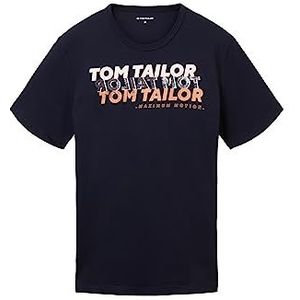 TOM TAILOR 1036426 T-shirt met print voor heren, 1 stuk, Sky Captain Blue 10668 Bordspel [geïmporteerd uit Duitsland]