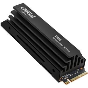 Crucial Nieuwe PCIe Gen5 NVMe M.2 2024 T705 1TB SSD met koellichaam - Tot 13.600 MB/s - Game Ready - Interne harde schijf (PC) - +1 MB Adobe CC - CT1000T705SSD5