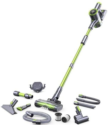 kalado KCV600 Draadloze steelstofzuiger, 33 kpa/480 W, 10-in-1, krachtige draadloze stofzuiger, 40 minuten, knoopvrij, led-touchscreen, geschikt voor vloeren/tapijt/dierenharen