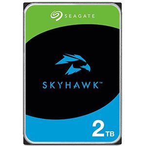 Seagate SkyHawk, 2 TB, interne videobewaking harde schijf, 3,5 inch, SATA 6 GB/s, 256 MB cache, voor beveiligingssystemen, FFP (ST2000VXZ17)