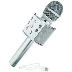 PARENCE. - Draadloze karaoke-microfoon/microfoon voor kinderen, volwassenen - feesten, liedjes, cadeau-idee - kleur grijs