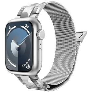 Neitra Magnetische metalen armband compatibel met Apple Watch armbanden 42 mm, 44 mm, 45 mm, 49 mm, verstelbare reservearmband van roestvrij staal voor iWatch Series