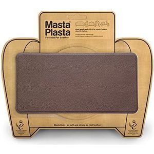 MastaPlasta Premium lederen reparatiepatch, zelfklevend, middenbruin, 20 x 10 cm, onmiddellijke meubelkwaliteit voor banken, auto-interieur, tassen, vinyl en