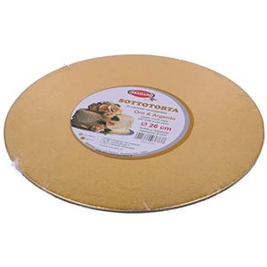 Graziano, Cakeboard taartonderzetter, goudkleurig, elegante harde taartschaal, ideaal voor het vervoer van taarten, maar ook voor taarten met meerdere verdiepingen, gemakkelijk te wassen, Ø 26 cm