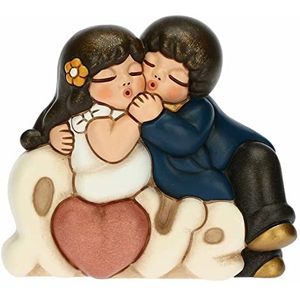 THUN - Paar bruidspaar liefde – grote versie – Bonboniere Bruiloft – keramiek handbeschilderd – 6,8 x 4,4 x 6,7 cm H