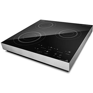 Caso Master P3 Plus Mobiles Trois Induction Hobs, 3500 W, toute surface en verre, cadre en acier inoxydable brossé