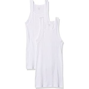 Evolve Cotton Comfort Square Cut Tank Multi Pack onderhemd voor heren, wit, S, Wit