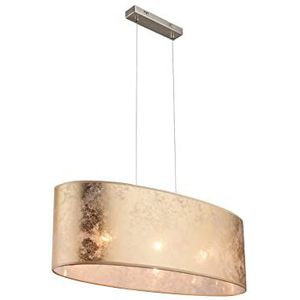 Globo 15187H2 elegante stoffen plafondlamp voor logeerkamer, 3 lampen, glanzend goud
