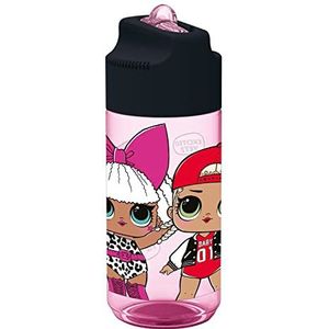 P:os L.O.L. Surprise 31947 drinkfles voor meisjes met geïntegreerd rietje om op te vouwen, kunststof, BPA-vrij, ftalaatvrij, 430 ml