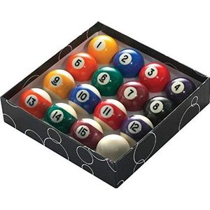PowerGlide 16 Ball Pool Set | Draaien | 47,5 mm Diameter | Spots, Stripes, Black & Cue Balls | Boxed