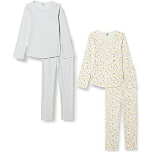 Pyjama's met hartjes, voor meisjes, van katoen, Mistigri/Ecume + Marshmallow/Multico, 6 jaar, Mistigri/Ecume + Marshmallow/Multico