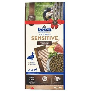 Bosch HPC Sensitive Eend & Aardappel | Droogvoer voor voedingsgevoelige honden van alle rassen | 1 x 15 kg