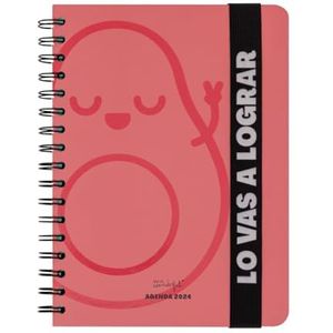 Mr.Wonderful Wonder Agenda 2024, wekelijks, roze, je zult maken, 22,1 x 2,1 x 15,6 cm