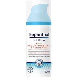 Bepanthol Derma - Crème hydratante pour le visage SPF 25 - Pour peaux sensibles et sèches - Testé dermatologiquement - Avec dexpanthénol - Flacon pompe non comédogène de 50 ml