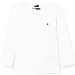 Tommy Hilfiger Basic CN Knit L/S T-shirt voor jongens, Wit (Helder Wit 123), 16 jaar