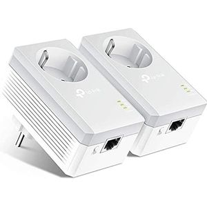 TP-Link TL-PA4010P Powerline Kit met extra stekker, AV 600 Mbps in Powerline, 1 ethernetpoort, AV homeplug, zonder wifi, oplossing voor bekabelde apparaten zoals PC, Sky-decoder, PS4