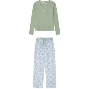 women'secret Lange pyjama voor dames, Farmer's Market, Khaki (stad)